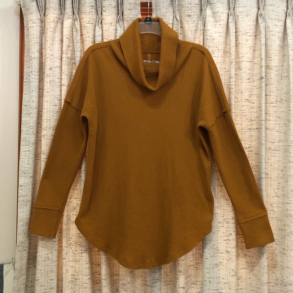 Maeve by Anthropologie Ainsley Waffle Knit Cowl Neck Top